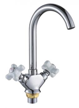 Смеситель для кухни 2-X с высок. изл. (гайка) Бел. P4163