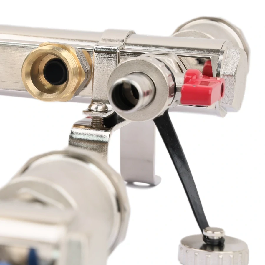 Коллекторная группа 1", 5 ходов, латунный корпус, без кранов