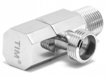 Угловой кран 1/2"-1/2", хром. квадрат. с отражателем