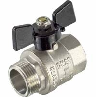 Кран шаровый 1/2" г-ш бабочка, ник., стандартный