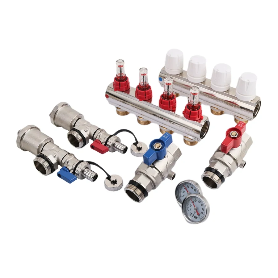 Коллекторная группа 1", 3 вых, латунный корпус