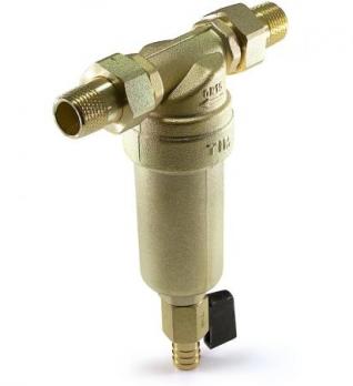 Фильтр 1/2" TIM (нар-нар) самоочищающийся в МЕТАЛИЧЕСКОМ корпусе для гор. воды