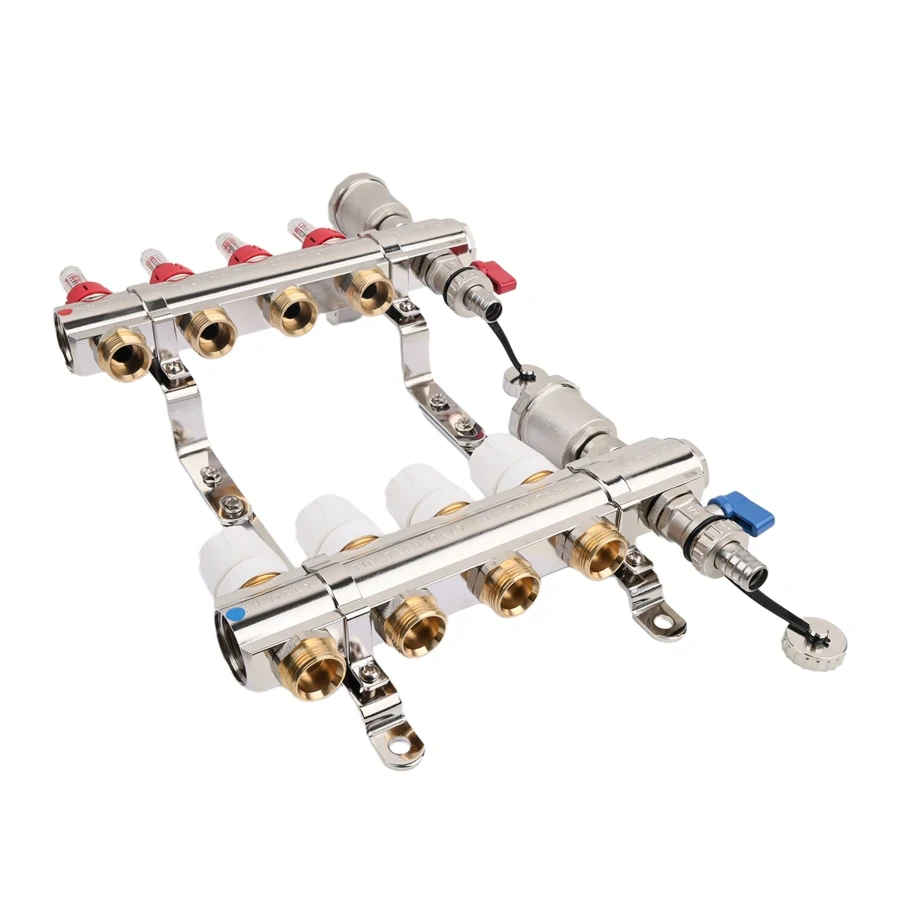 Коллекторная группа 1", 2 ходов, латунный корпус, без кранов