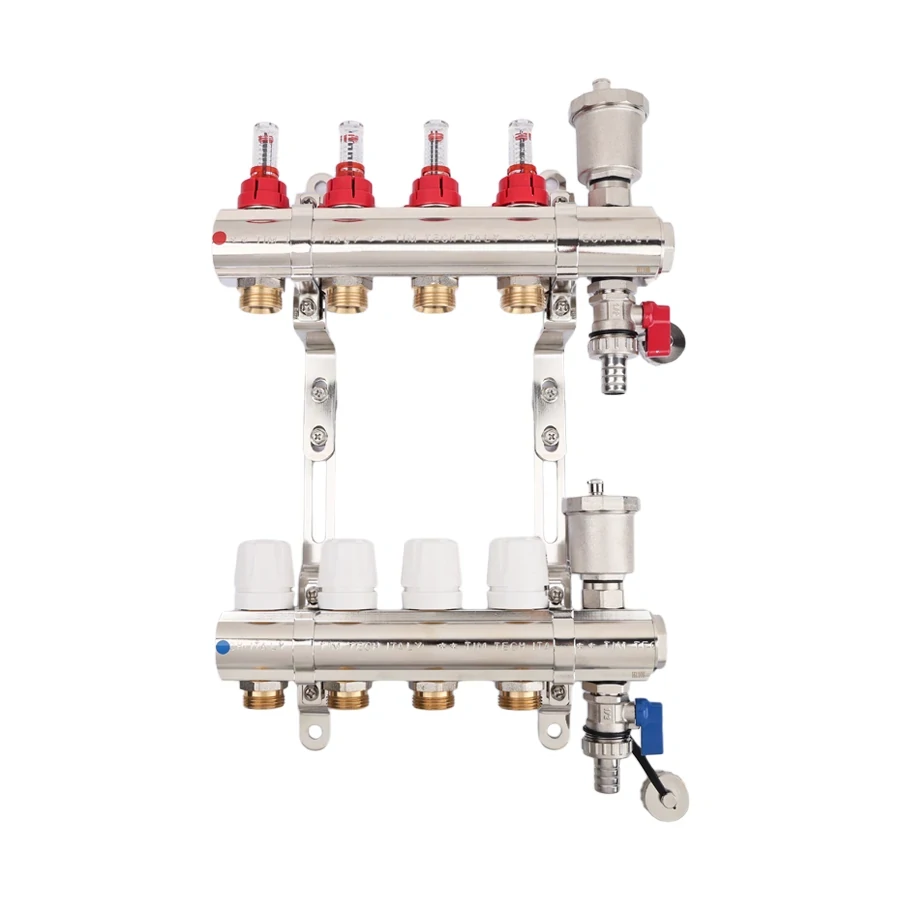 Коллекторная группа 1", 2 ходов, латунный корпус, без кранов