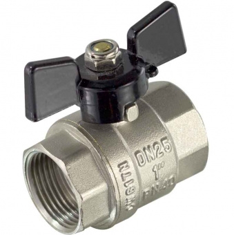 Кран шаровый 1/2" г-г бабочка, ник., стандартный