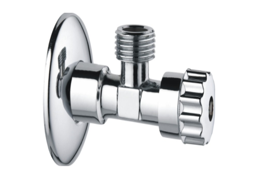 Угловой кран 1/2"-1/2", хром. круглый с отражателем