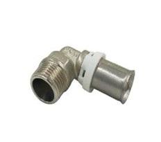 Пресс-фитинг. Уголок никелированный ?16 - 1/2" ш