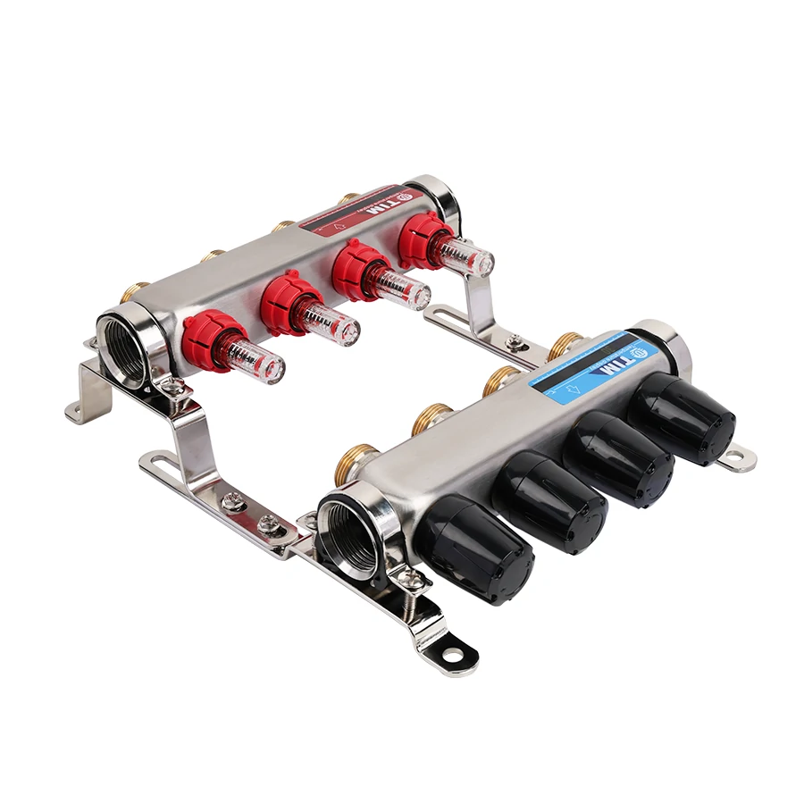 Коллекторная группа 1", 12 ходов, нержавеющий корпус, "КВАДРАТ" упрощеный вариант