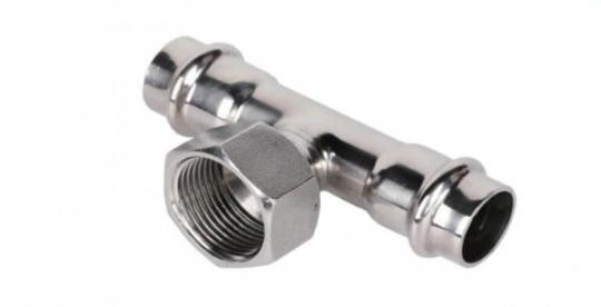 Пресс-тройник из нержавеющей стали с внутренней резьбой 28mm*3/4