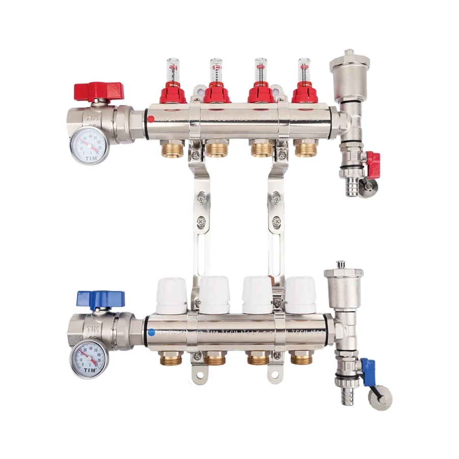 Коллекторная группа 1", 4 вых, латунный корпус