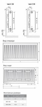 Стальной панельный радиатор STI C 22-500-1000