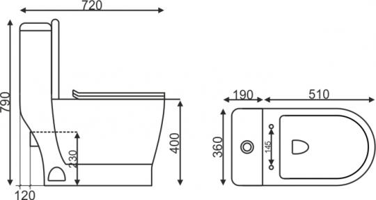 Монолит SM9004A, тонкое сиденье ДП (с гофрой и подводкой) | EVA GOLD
