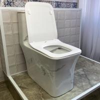 Монолит SM9615 МРАМОР, безобод.(с гофрой и подводкой)сиденье дюропласт с быстрым съемом | EVA GOLD