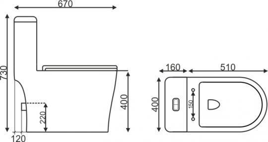 Монолит SM9609 МРАМОР, безободковый, сиденье ДП тонкое (с гофрой и подводкой) | EVA GOLD