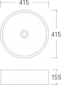 Умывальник накладной A028BG черный круглый (415*415*155 мм) | EVA GOLD