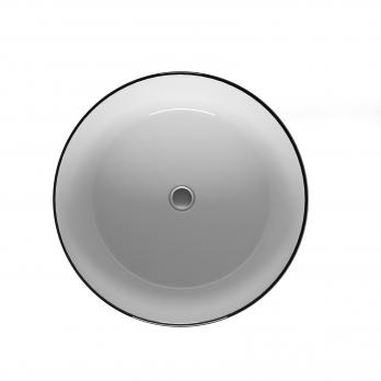 Умывальник накладной A091WBG черный/белый глянец круглый (410*410*165 мм) | EVA GOLD