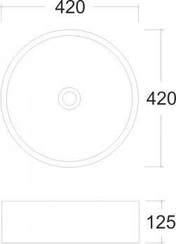 Умывальник накладной A544CDGRM серый матовый круглый (420*420*125 мм) | EVA GOLD