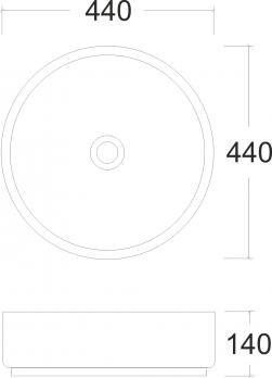 Умывальник накладной A607CDGM зеленый матовый круглый (440*440*140 мм) | EVA GOLD