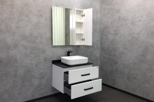 COMFORTY. Зеркало-шкаф "Амстердам-75" белый