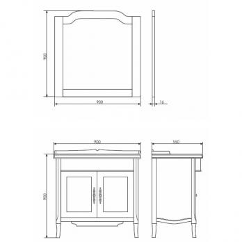 COMFORTY. Тумба-умывальник "Версаль-90" слоновая кость с раковиной COMFORTY JS90