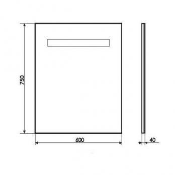 COMFORTY. Зеркало "Виола-60" светодиодная лента, сенсор 600*750 00004140517CF