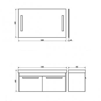 COMFORTY. Зеркало "Жасмин-120" светодиодная лента, сенсор 1200*650 00004140518CF