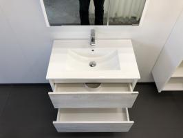 COMFORTY. Тумба-умывальник "Женева-75" дуб белый с раковиной COMFORTY 75E