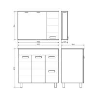 COMFORTY. Тумба-умывальник "Модена М-90" белая матовая  с раковиной Quadro 90