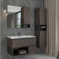 COMFORTY. Шкаф-колонна  "Франкфурт-40" дуб шоколадно-коричневый
