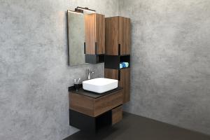COMFORTY. Зеркало-шкаф "Штутгарт-75" дуб тёмно-коричневый