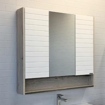 Зеркало-шкаф Comforty Клеон-90 серый муар