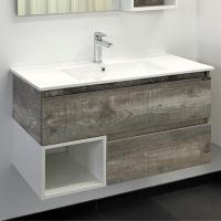 Тумба-умывальник Comforty Дартфорд-45 дуб тёмно-коричневый с раковиной Адриана 45