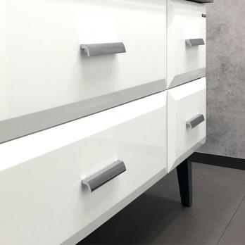 Шкаф подвесной Comforty Моно-60 бетон светлый с белой столешницей
