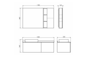 Тумба-умывальник Comforty Милан-120 белая с графитовой столешницей с раковиной Comforty T-Y9378