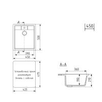 Мойка ML-GM28 графит (342), 450*500*190мм