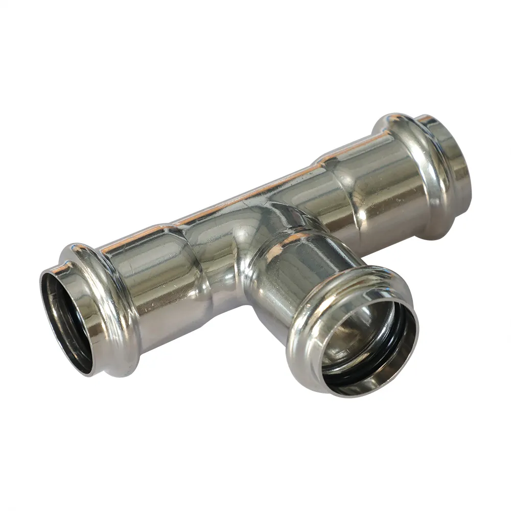 Трехраструбный пресс-тройник из нержавеющей стали 54*28*54mm