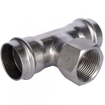 Пресс-тройник из нержавеющей стали с внутренней резьбой 54mm*1 1/4