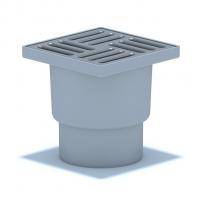 110 трап с вертик. спуском, н/рег решетка 150х150 нерж АНИ пласт TA1212