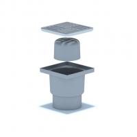 110 трап с вертик. спуском, н/рег решетка 150х150 нерж АНИ пласт TA1212