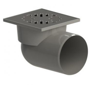 110 трап с гориз. спуском ПП решетка 150*150 нерж. сталь ТП 105.110-150HSHs ТАТПОЛИМЕР