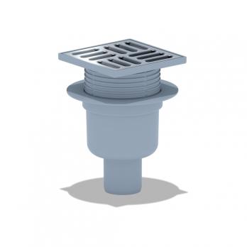 50 трап с вертик. спуском, рег решетка 120х120 нерж АНИ пласт TA5714