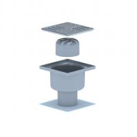 50 трап с вертик. спуском,н/рег решетка 100х100 нерж АНИ пласт TA5202