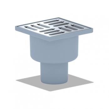 50 трап с вертик. спуском,н/рег решетка 100х100 нерж АНИ пласт TA5202