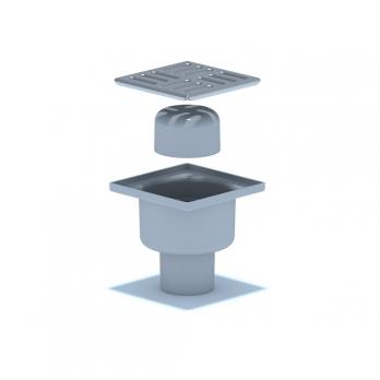 50 трап с вертик. спуском,н/рег решетка 100х100 нерж АНИ пласт TA5202