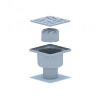 50 трап с вертик. спуском,н/рег решетка 100х100 пласт. АНИ пласт TA5204