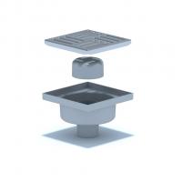 50 трап с вертик. спуском,н/рег решетка 150х150 нерж АНИ пласт TA5212