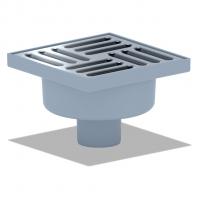 50 трап с вертик. спуском,н/рег решетка 150х150 нерж АНИ пласт TA5212