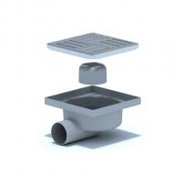 50 трап с гориз. спуском, н/рег решетка 150х150 нерж АНИ пласт TA5112