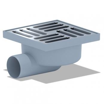 50 трап с гориз. спуском, н/рег решетка 150х150 нерж АНИ пласт TA5112