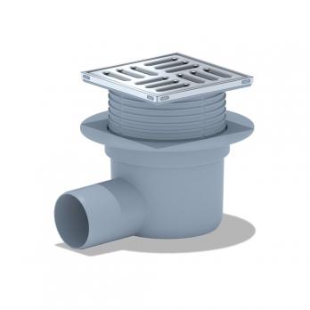 50 трап с гориз. спуском, рег решетка 100х100 нерж АНИ пласт TA5602